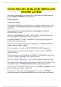 Disney Security study guide &vert;100 Correct Answers &vert;Verified