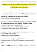ATI RN Community Health Proctored Exam Study Questions with NGN and 2024 &sol; 2025 &vert; 100&percnt; Verified Answers