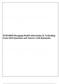 NURS4060 Managing Health Information & Technology Exam 2024 Questions and Answers with Rationales&period;