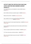 ACTIVITY DIRECTOR CERTIFICATION EXAM 2024 LATEST QUESTION AND ANSWERS ALREADY GRADED A&plus; 