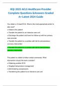 RQI 2025 ACLS Healthcare Provider Complete Questions &Answers Graded A+ Latest 2024 Guide