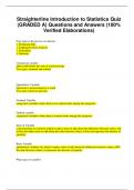 Straighterline Introduction to Statistics Quiz &lpar;GRADED A&rpar; Questions and Answers &lpar;100&percnt; Verified Elaborations&rpar;