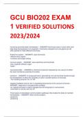 UPDATED GCU BIO202 EXAM 1 VERIFIED SOLUTIONS 2023/2024