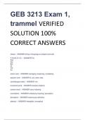 LATEST 2024 GEB 3213 Exam 1, trammel VERIFIED SOLUTION 100% CORRECT ANSWERS