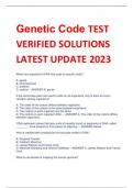 Genetic Code TEST VERIFIED SOLUTIONS LATEST UPDATE 2023-2024