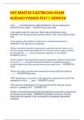 NYC MASTER ELECTRICIAN EXAM ALREADY PASSED TEST &vert; VERIFIED