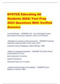 NYSTCE Educating All Students &lpar;EAS&rpar; Test Prep 2023 Questions With Verified Answers