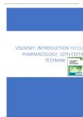 VISOVSKY: INTRODUCTION TO CLINICAL PHARMACOLOGY, 10TH EDITION TESTBANK