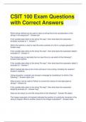CSIT 100 Exam Questions with Correct Answers