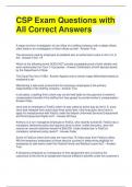 CSP Exam Questions with All Correct Answers 