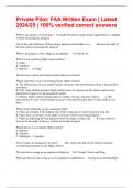 Private Pilot&colon; FAA Written Exam &vert; Latest 2024&sol;25 &vert; 100&percnt; verified correct answers