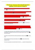Final Exam- Tennessee Life & Health Questions with100&percnt; correct answers Graded A&plus;