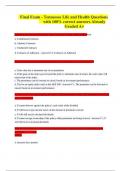 Final Exam - Tennessee Life and Health Questions  with 100&percnt; correct answers Already  Graded A&plus;