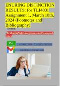 ENURING DISTINCTION RESULTS: for TLI4801 Assignment 1, March 18th, 2024 (Footnotes and Bibliography)