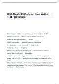 Utah Master Esthetician State Written Test Flashcards