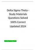 Delta Sigma Theta - Study Materials Questions Solved 100% Correct Updated 2024