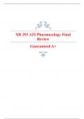 NR 293 ATI Pharmacology Final Review Guaranteed A+