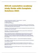 SCCJA cumulative academy study Guide with Complete Solutions 2023.