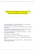     AQA A-Level Chemistry (new spec) 1.5 Kinetics questions and answers.