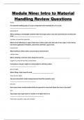 Module Nine&colon; Intro to Material Handling Review Questions and ANSWERS&lpar; Questions with 100&percnt; Correct Answers &vert; Verified &vert; Updated &rpar;