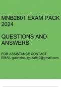 MNB2601 Exam pack 2024(Questions and answers)