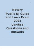 NJ Notary Public Guide and Laws With Exam Questions & Answers (100% Correct) (2024)