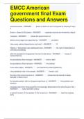 EMCC American government final Exam Questions and Answers