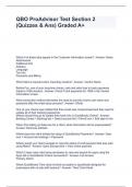 QBO ProAdvisor Test Section 2 &lpar;Quizzes & Ans&rpar; Graded A&plus;&period;