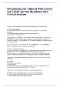 Ornamental and Turfgrass Pest Control Cat 3 2024 &lpar;Solved&rpar; Questions With Correct Answers&period;