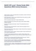 NACE CIP Level 1 Study Guide 2024 Questions With Correct Answers&period;