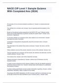 NACE CIP Level 1 Sample Quizess With Completed Ans &lpar;2024&rpar;&period;
