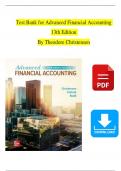 Advanced Financial Accounting 13th Edition TEST BANK By Theodore Christensen| Verified Chapter's 1 - 20 | Complete