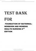 Test Bank for Olds Maternal Newborn Nursing and Womens Health Across the Lifespan 8th Edition