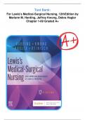 Test Bank For Lewis's Medical-Surgical Nursing, 12th Edition by Mariann M. Harding, Jeffrey Kwong, Debra Hagler Chapter 1-69 Graded A+ 2024