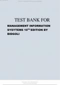 Test Bank for MIS 10th Edition by Bidgoli 