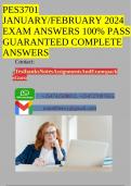PES3701 JANUARY/FEBRUARY 2024 EXAM ANSWERS 100% PASS GUARANTEED COMPLETE ANSWERS