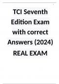 TCI Seventh Edition Exam with correct Answers (2024) Real Exam