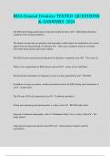 RDA General Dentistry TESTED QUESTIONS  & ANSWERS 2024