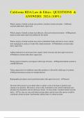 California RDA Law & Ethics QUESTIONS &  ANSWERS 2024 &lpar;100&percnt;&rpar;