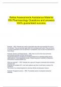    Relias Assessments Assistance Material RN Pharmacology Questions and answers 100&percnt; guaranteed success&period;