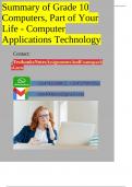 Summary of Grade 10 Computers, Part of Your Life - Computer Applications Technology