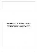ATI TEAS 7 SCIENCE LATEST VERSION 2024 UPDATED.