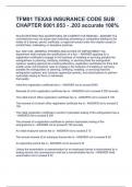 TFM01 TEXAS INSURANCE CODE SUB CHAPTER 6001&period;053 - &period;203 accurate 100&percnt;