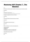 Mastering A&P Chapter 7 The Skeleton&lpar;Questions with Correct Answers&rpar;