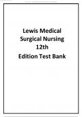 Complete Test Bank For Lewis’s Medical Surgical Nursing 12th Edition Harding.