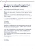 AP Computer Science Principles Final Exam &lpar;Fall 2021-202023&rpar;