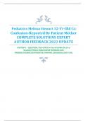 Pediatrics Melissa Stewart 12-Yr-Old Cc&colon; Confusion-Reported By Patient Mother COMPLETE SOLUTIONS EXPERT AUTHOR FEEDBACK 2023 UPDATE