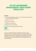 ATI PN LEADERSHIP MANAGEMENT PROCTORED EXAM 2020 | Verified 100%