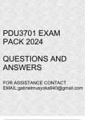 PDU3701 Exam pack 2024 (Questions and answers)