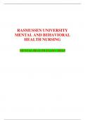 RASMUSSEN UNIVERSITY MENTAL AND BEHAVIORAL HEALTH NURSING MENTAL HEALTH EXAM 1 HELP
